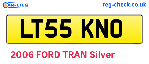 LT55KNO are the vehicle registration plates.
