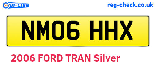 NM06HHX are the vehicle registration plates.