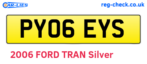 PY06EYS are the vehicle registration plates.