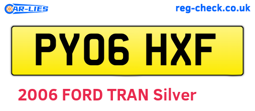 PY06HXF are the vehicle registration plates.