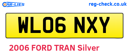 WL06NXY are the vehicle registration plates.