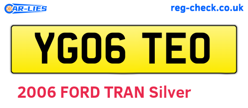 YG06TEO are the vehicle registration plates.