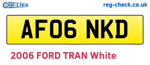 AF06NKD are the vehicle registration plates.