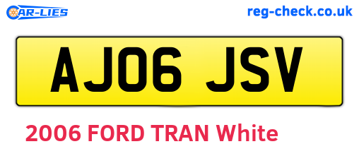 AJ06JSV are the vehicle registration plates.