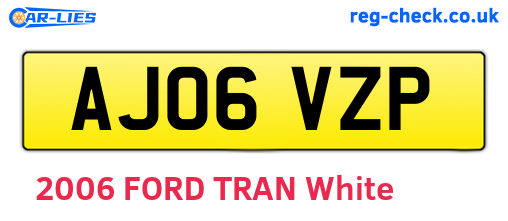 AJ06VZP are the vehicle registration plates.