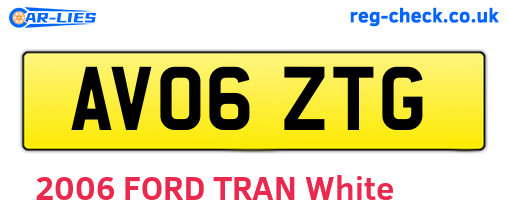 AV06ZTG are the vehicle registration plates.