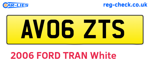 AV06ZTS are the vehicle registration plates.