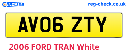 AV06ZTY are the vehicle registration plates.