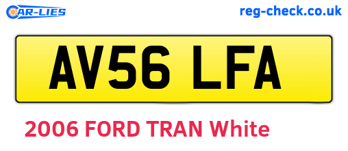 AV56LFA are the vehicle registration plates.