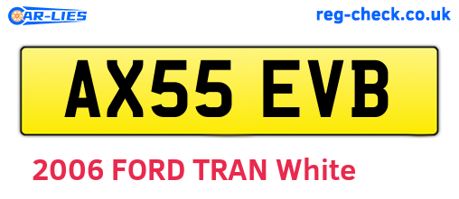 AX55EVB are the vehicle registration plates.