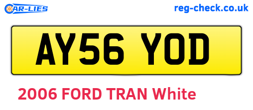 AY56YOD are the vehicle registration plates.