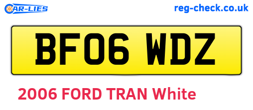 BF06WDZ are the vehicle registration plates.