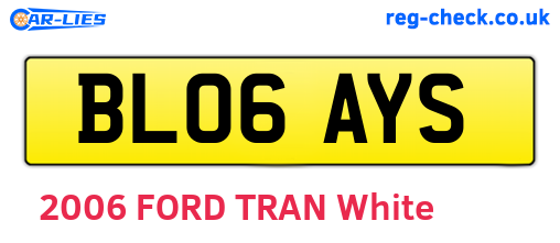 BL06AYS are the vehicle registration plates.