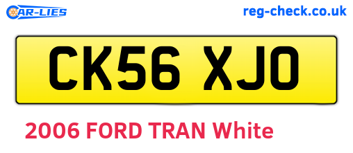 CK56XJO are the vehicle registration plates.