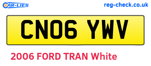 CN06YWV are the vehicle registration plates.