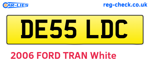 DE55LDC are the vehicle registration plates.
