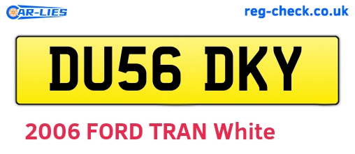 DU56DKY are the vehicle registration plates.