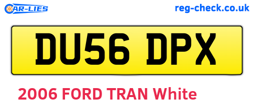 DU56DPX are the vehicle registration plates.