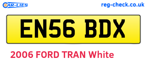 EN56BDX are the vehicle registration plates.