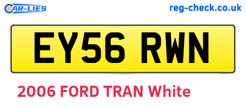 EY56RWN are the vehicle registration plates.