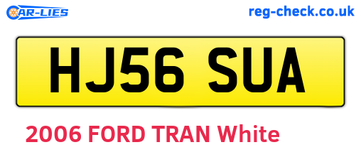 HJ56SUA are the vehicle registration plates.