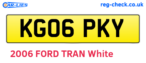 KG06PKY are the vehicle registration plates.