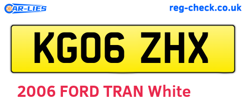 KG06ZHX are the vehicle registration plates.