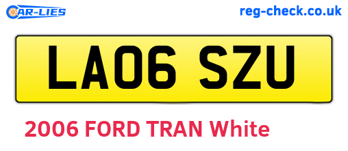 LA06SZU are the vehicle registration plates.