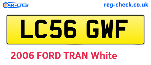 LC56GWF are the vehicle registration plates.