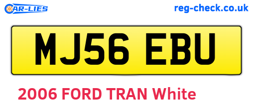 MJ56EBU are the vehicle registration plates.