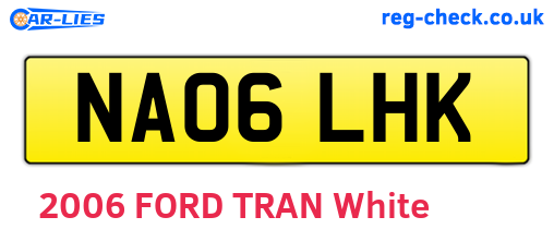 NA06LHK are the vehicle registration plates.