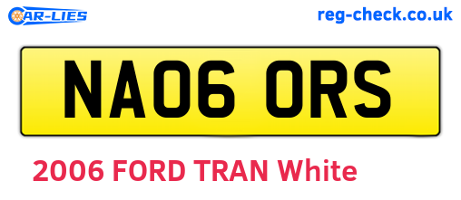 NA06ORS are the vehicle registration plates.