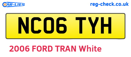 NC06TYH are the vehicle registration plates.