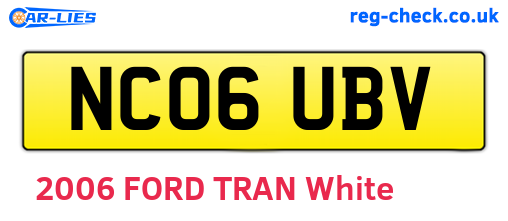NC06UBV are the vehicle registration plates.