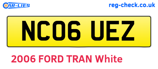 NC06UEZ are the vehicle registration plates.