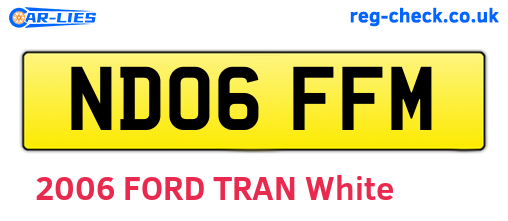 ND06FFM are the vehicle registration plates.