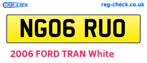 NG06RUO are the vehicle registration plates.
