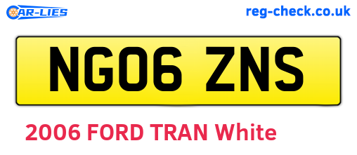NG06ZNS are the vehicle registration plates.