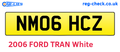 NM06HCZ are the vehicle registration plates.