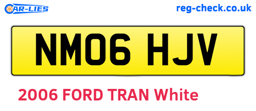 NM06HJV are the vehicle registration plates.