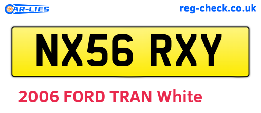 NX56RXY are the vehicle registration plates.