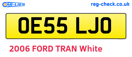 OE55LJO are the vehicle registration plates.