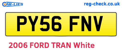 PY56FNV are the vehicle registration plates.
