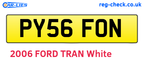 PY56FON are the vehicle registration plates.