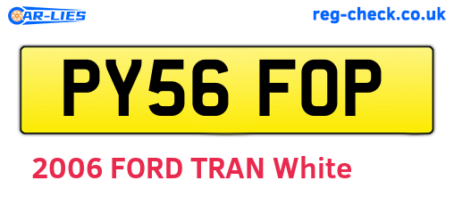 PY56FOP are the vehicle registration plates.