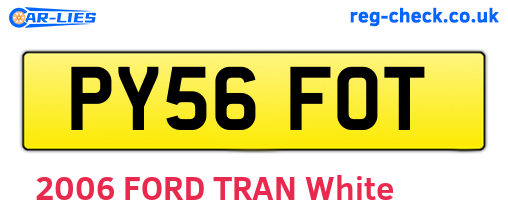 PY56FOT are the vehicle registration plates.