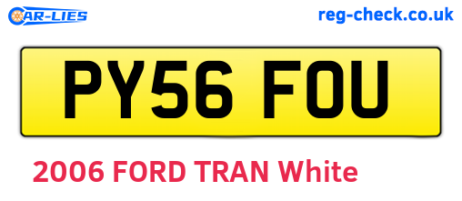 PY56FOU are the vehicle registration plates.