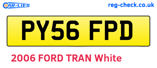 PY56FPD are the vehicle registration plates.