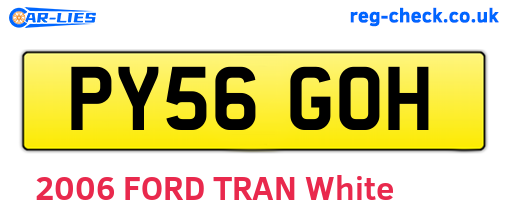 PY56GOH are the vehicle registration plates.