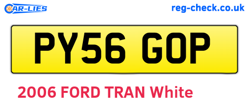 PY56GOP are the vehicle registration plates.